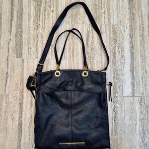Steve Madden BDoublee large black tote‎ double handle plus should strap